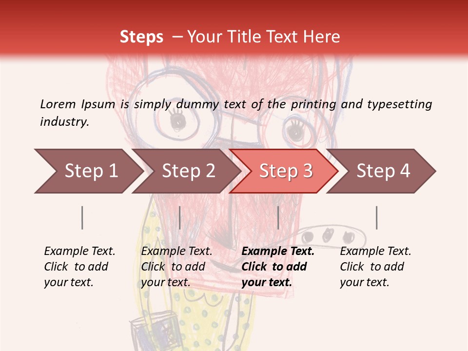 A Child's Drawing Of A Monster With Glasses PowerPoint Template