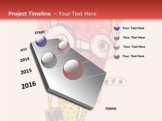 A Child's Drawing Of A Monster With Glasses PowerPoint Template