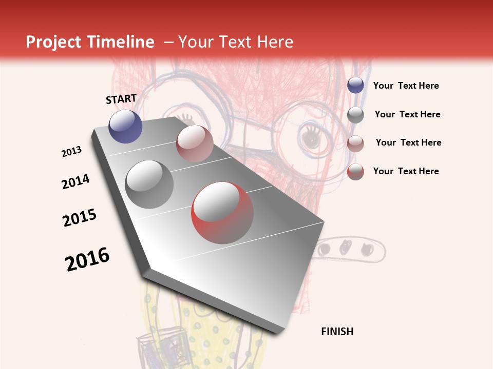 A Child's Drawing Of A Monster With Glasses PowerPoint Template