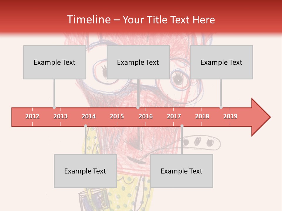 A Child's Drawing Of A Monster With Glasses PowerPoint Template