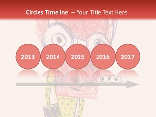A Child's Drawing Of A Monster With Glasses PowerPoint Template