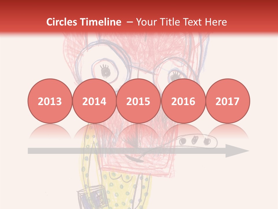A Child's Drawing Of A Monster With Glasses PowerPoint Template