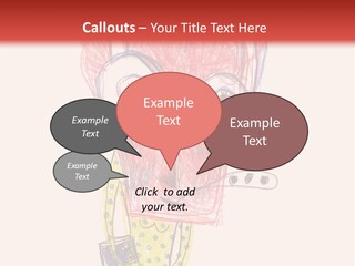A Child's Drawing Of A Monster With Glasses PowerPoint Template