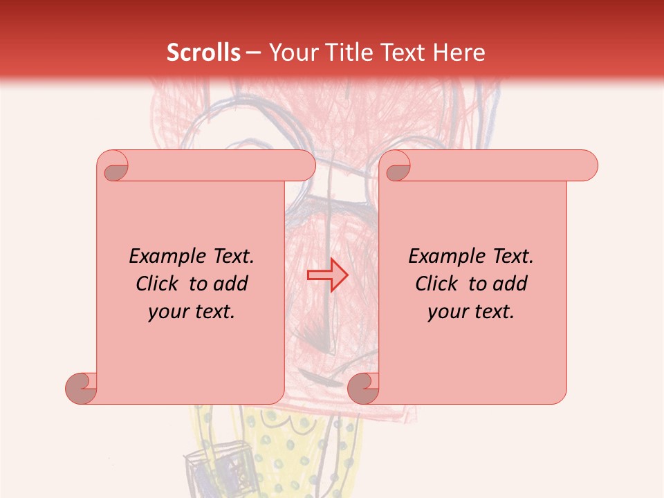 A Child's Drawing Of A Monster With Glasses PowerPoint Template