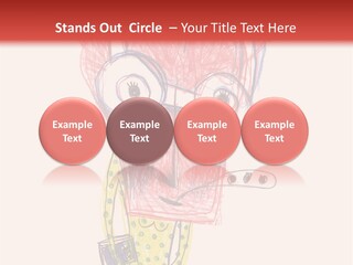 A Child's Drawing Of A Monster With Glasses PowerPoint Template