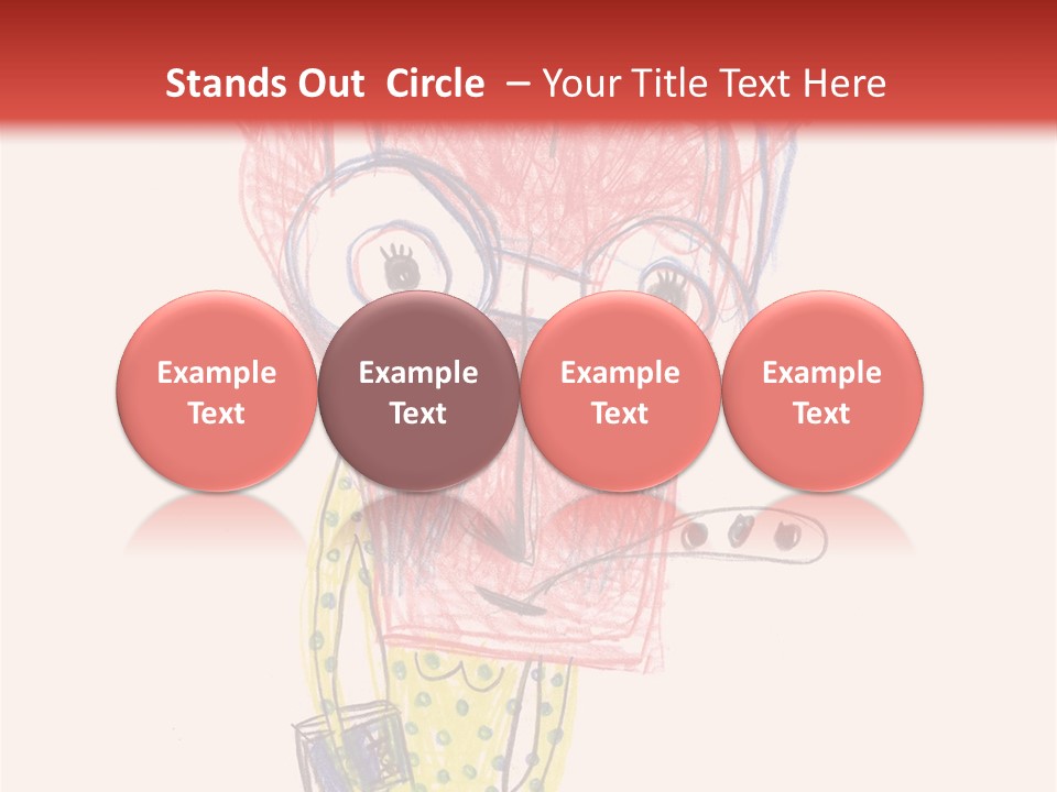 A Child's Drawing Of A Monster With Glasses PowerPoint Template