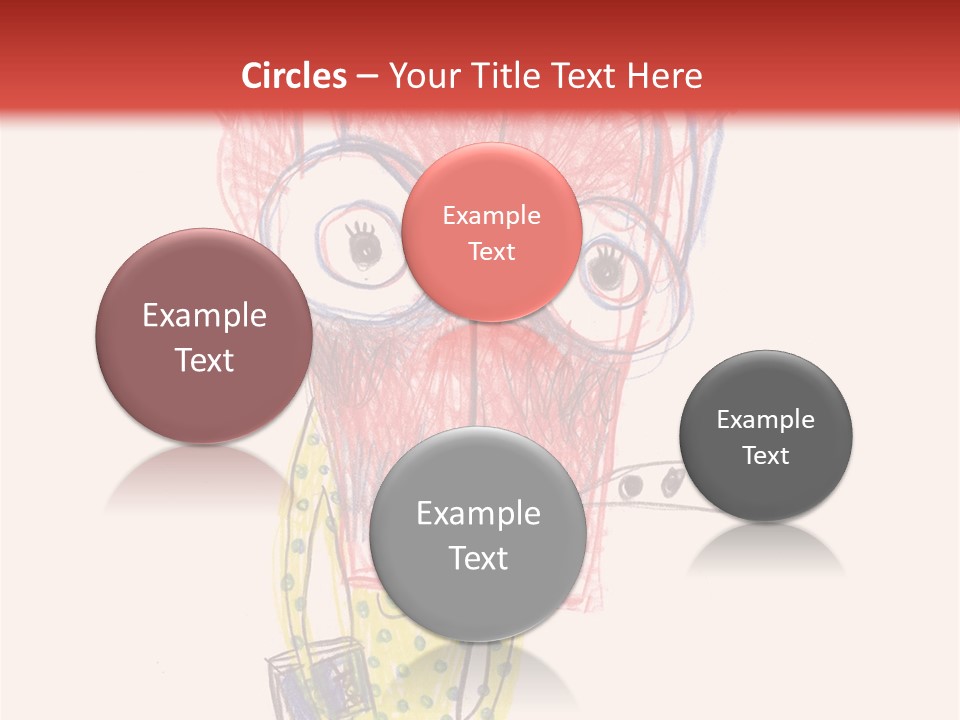 A Child's Drawing Of A Monster With Glasses PowerPoint Template