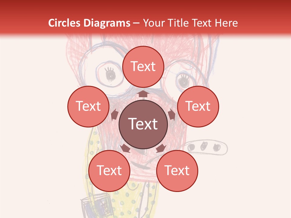 A Child's Drawing Of A Monster With Glasses PowerPoint Template