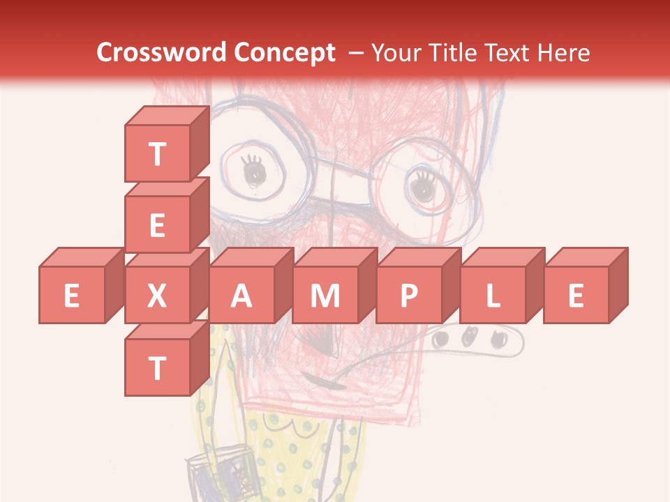 A Child's Drawing Of A Monster With Glasses PowerPoint Template