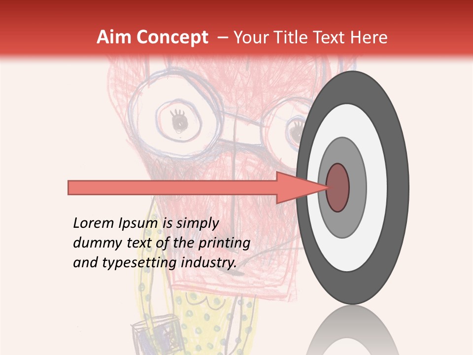 A Child's Drawing Of A Monster With Glasses PowerPoint Template