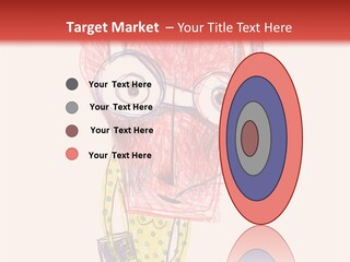 A Child's Drawing Of A Monster With Glasses PowerPoint Template