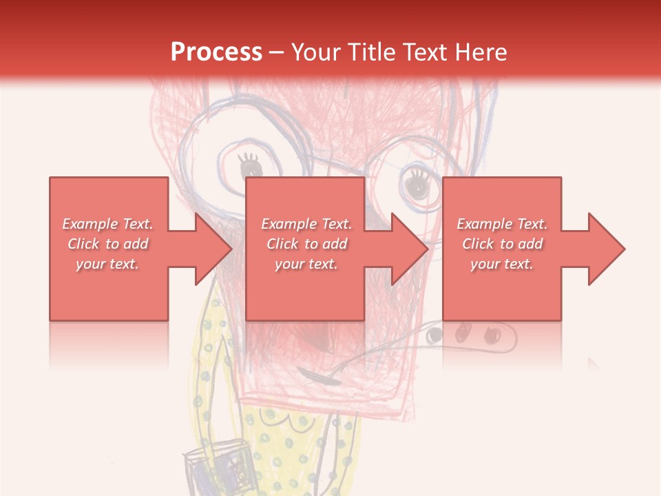 A Child's Drawing Of A Monster With Glasses PowerPoint Template