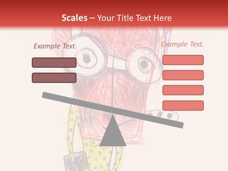 A Child's Drawing Of A Monster With Glasses PowerPoint Template