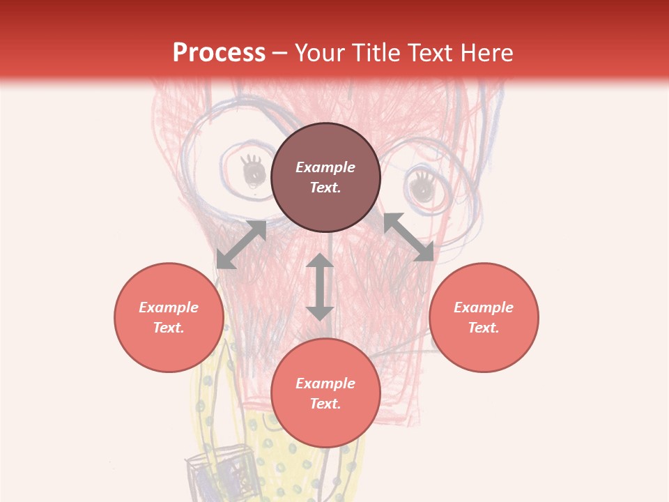 A Child's Drawing Of A Monster With Glasses PowerPoint Template
