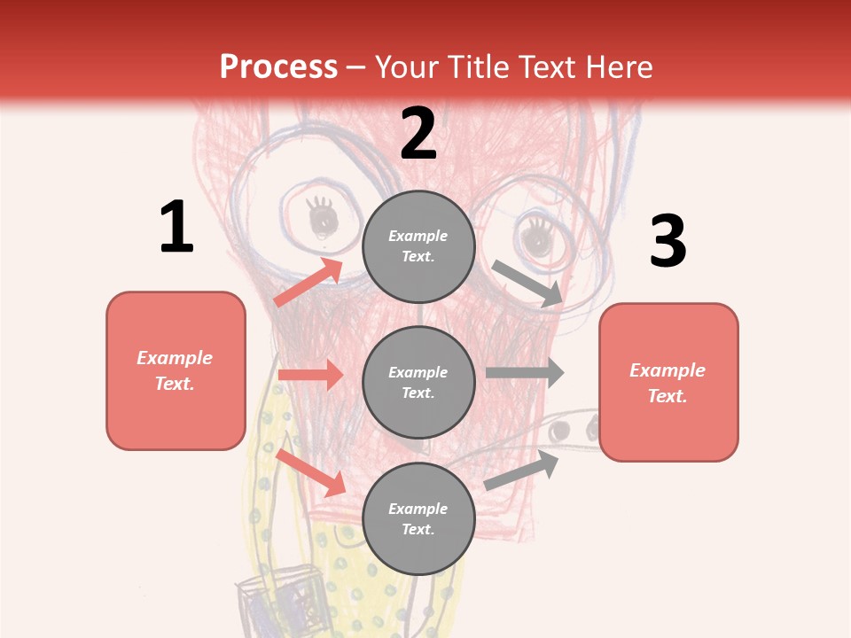 A Child's Drawing Of A Monster With Glasses PowerPoint Template