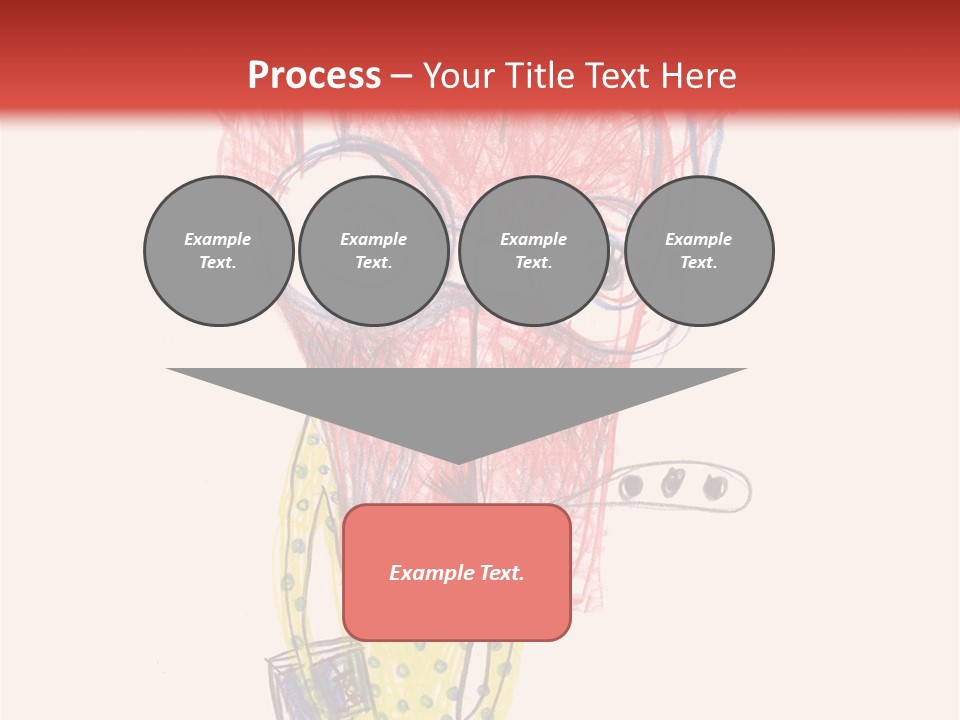 A Child's Drawing Of A Monster With Glasses PowerPoint Template