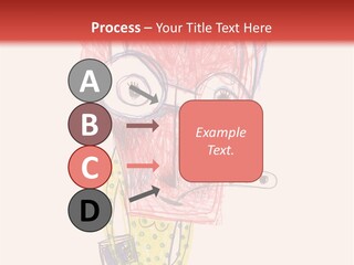 A Child's Drawing Of A Monster With Glasses PowerPoint Template