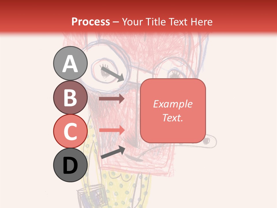 A Child's Drawing Of A Monster With Glasses PowerPoint Template