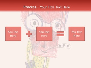 A Child's Drawing Of A Monster With Glasses PowerPoint Template