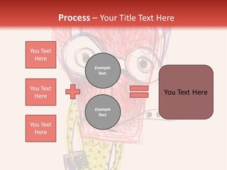 A Child's Drawing Of A Monster With Glasses PowerPoint Template