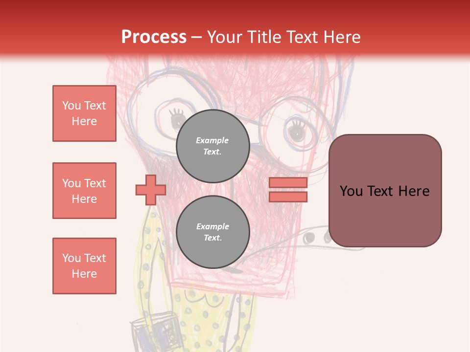 A Child's Drawing Of A Monster With Glasses PowerPoint Template