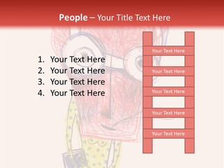 A Child's Drawing Of A Monster With Glasses PowerPoint Template