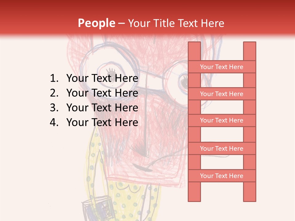 A Child's Drawing Of A Monster With Glasses PowerPoint Template