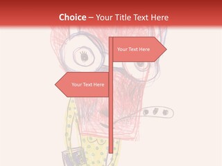 A Child's Drawing Of A Monster With Glasses PowerPoint Template