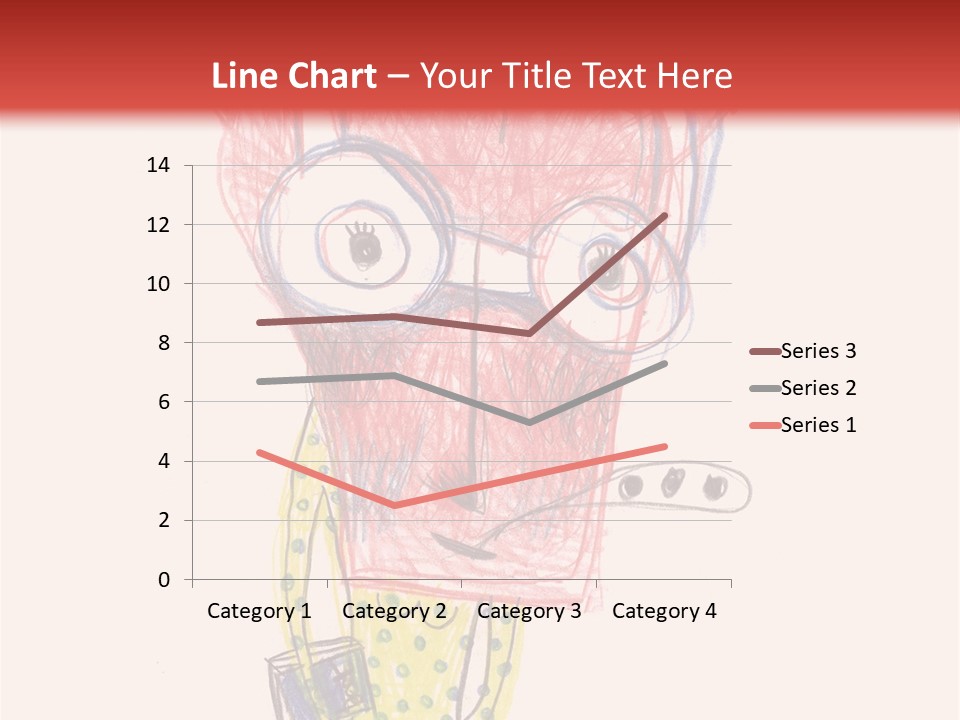 A Child's Drawing Of A Monster With Glasses PowerPoint Template