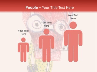 A Child's Drawing Of A Monster With Glasses PowerPoint Template