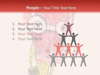 A Child's Drawing Of A Monster With Glasses PowerPoint Template
