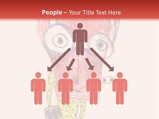 A Child's Drawing Of A Monster With Glasses PowerPoint Template
