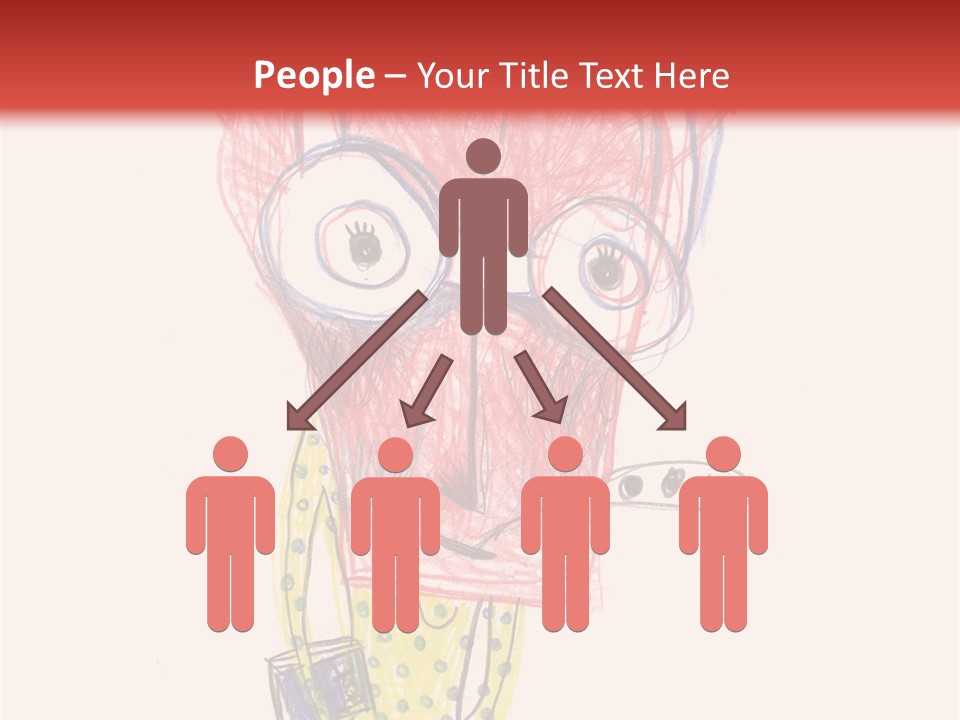 A Child's Drawing Of A Monster With Glasses PowerPoint Template