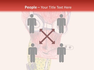 A Child's Drawing Of A Monster With Glasses PowerPoint Template