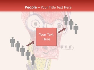 A Child's Drawing Of A Monster With Glasses PowerPoint Template