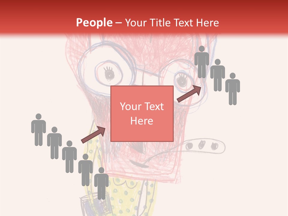 A Child's Drawing Of A Monster With Glasses PowerPoint Template