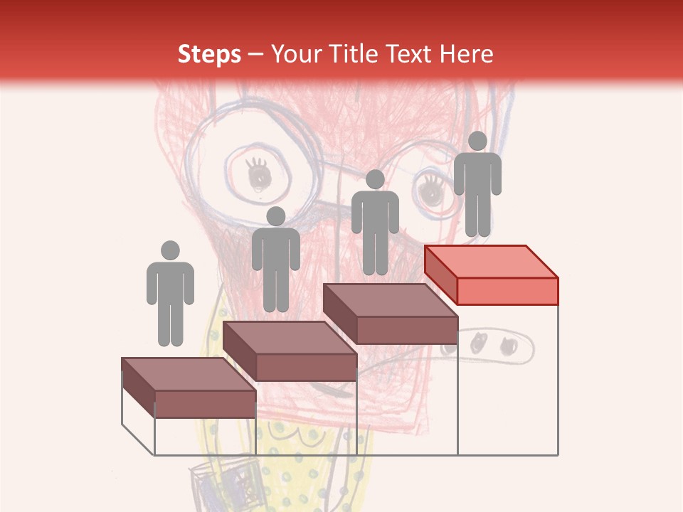 A Child's Drawing Of A Monster With Glasses PowerPoint Template