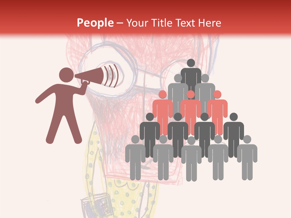 A Child's Drawing Of A Monster With Glasses PowerPoint Template