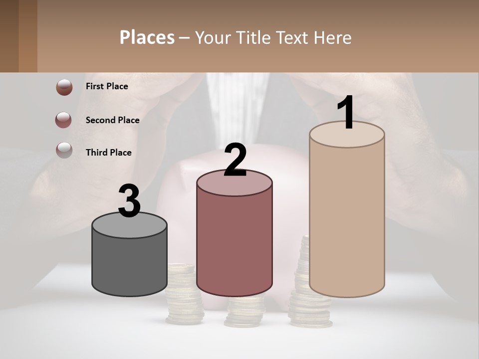 A Man Putting Money Into A Piggy Bank PowerPoint Template