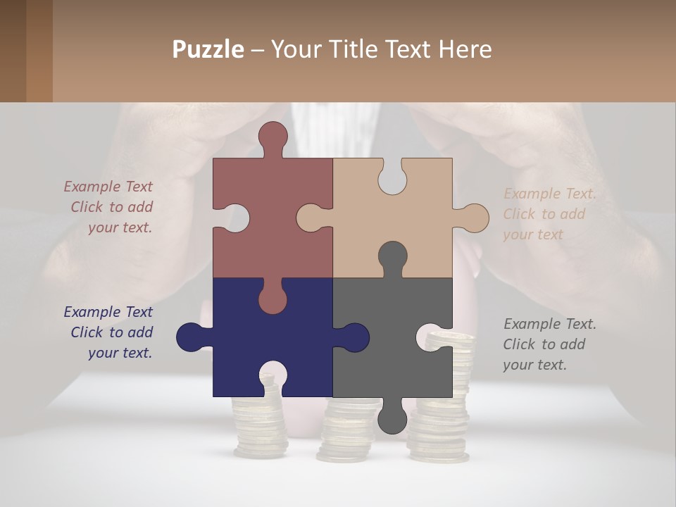 A Man Putting Money Into A Piggy Bank PowerPoint Template