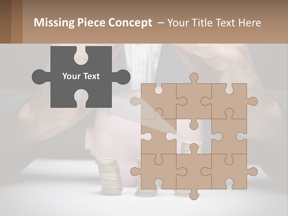 A Man Putting Money Into A Piggy Bank PowerPoint Template