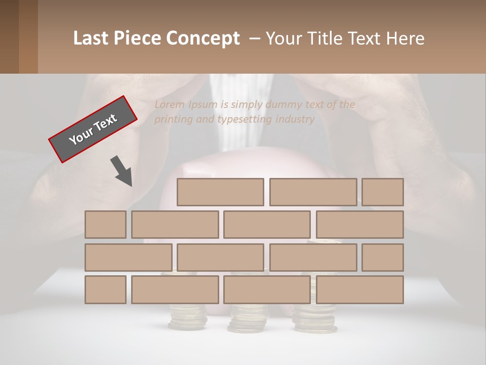 A Man Putting Money Into A Piggy Bank PowerPoint Template