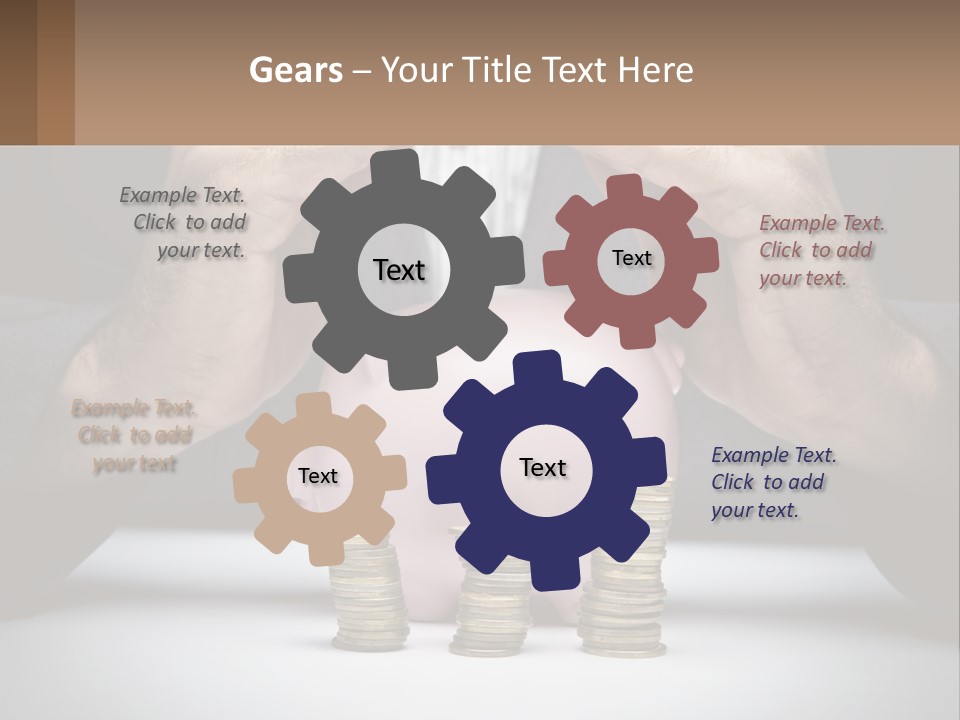 A Man Putting Money Into A Piggy Bank PowerPoint Template