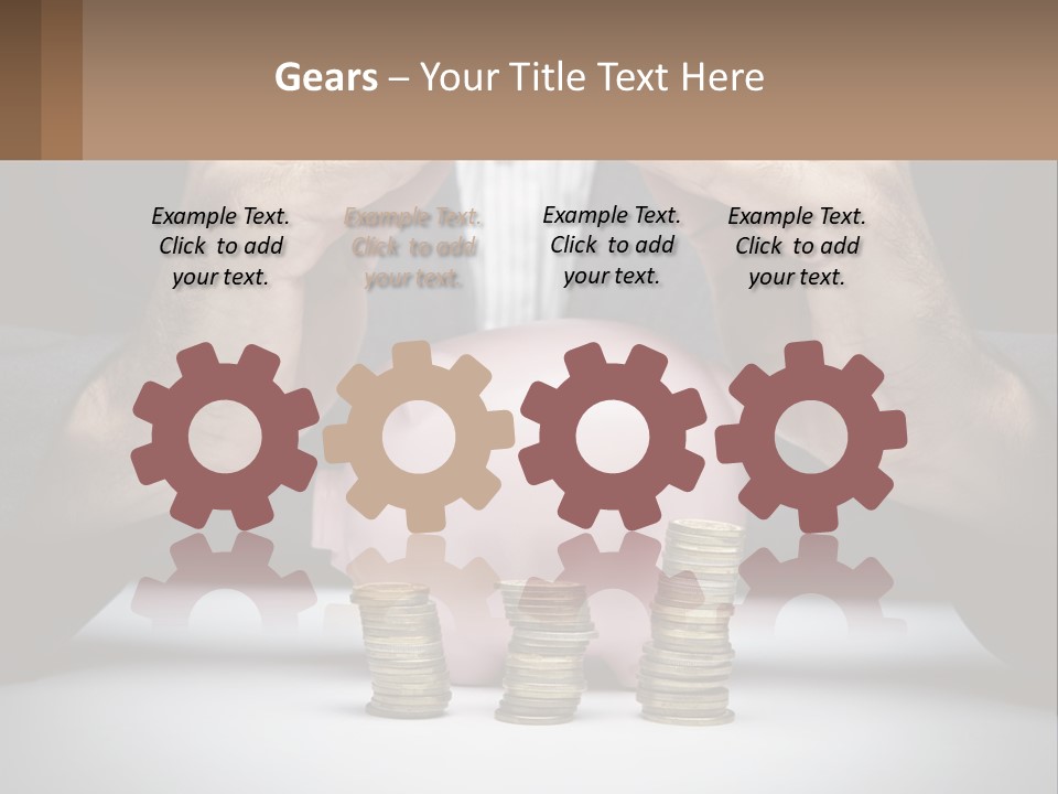 A Man Putting Money Into A Piggy Bank PowerPoint Template