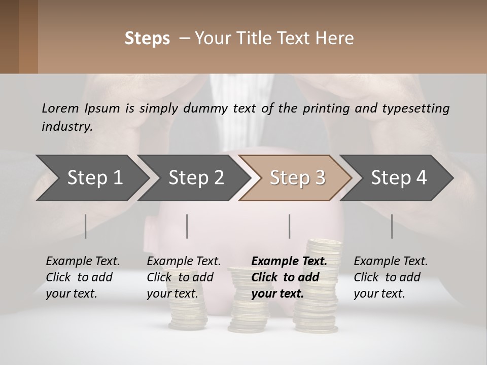 A Man Putting Money Into A Piggy Bank PowerPoint Template