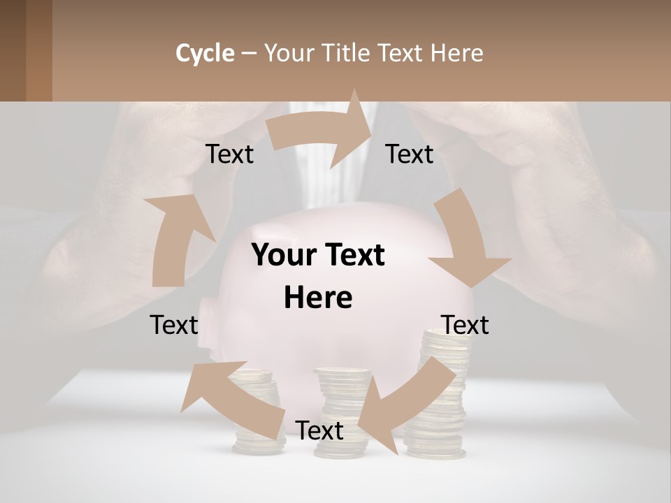 A Man Putting Money Into A Piggy Bank PowerPoint Template