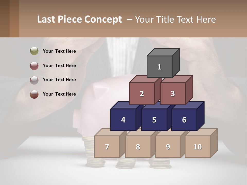 A Man Putting Money Into A Piggy Bank PowerPoint Template