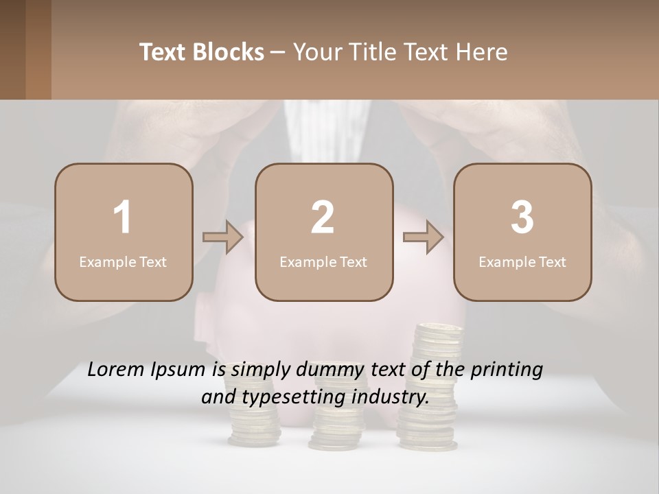 A Man Putting Money Into A Piggy Bank PowerPoint Template