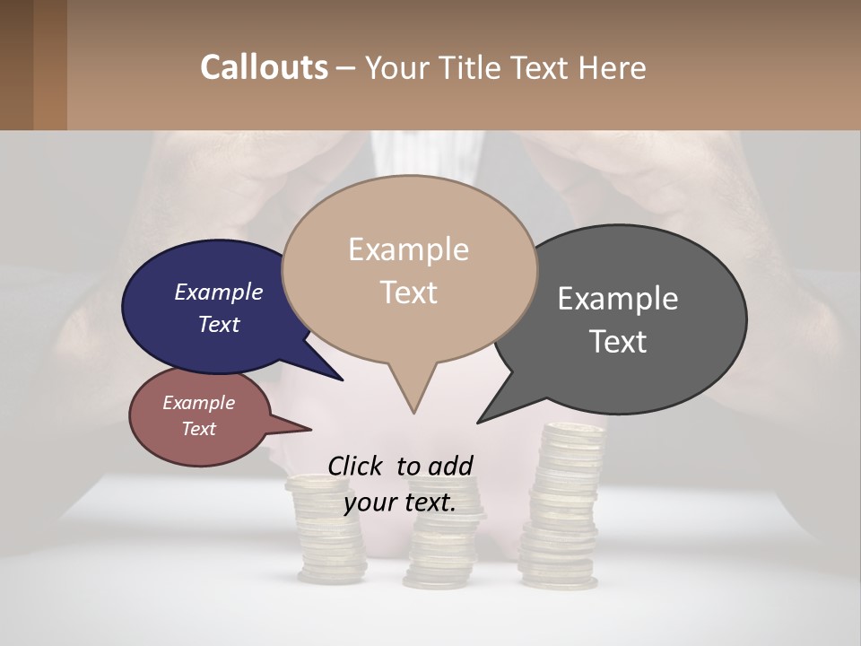 A Man Putting Money Into A Piggy Bank PowerPoint Template