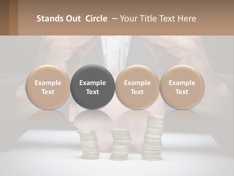 A Man Putting Money Into A Piggy Bank PowerPoint Template